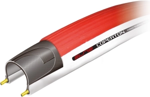 Elite opona na trenażer Coperton 25x700 czerwono-biała