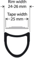 TUFO taśma klejąca do szytek MTB 29" 25mm x 2m
