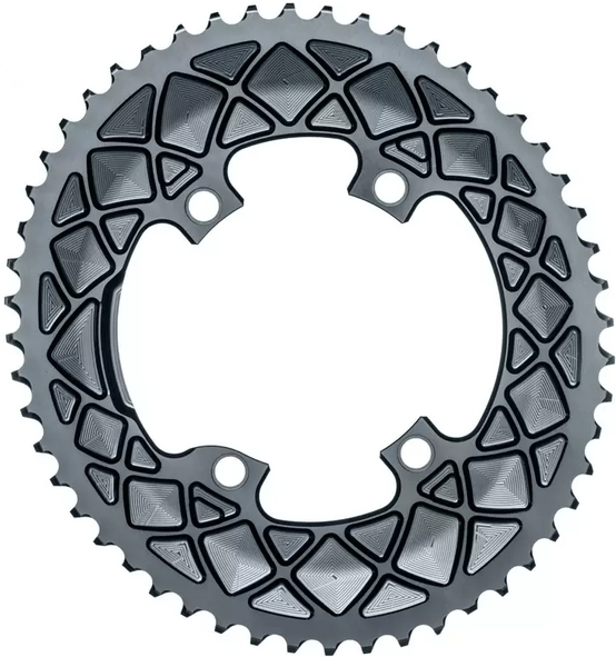 absoluteBlack koronka OVAL Shimano R9100/R8000/R7000 110BCD napęd 2X szara 50T