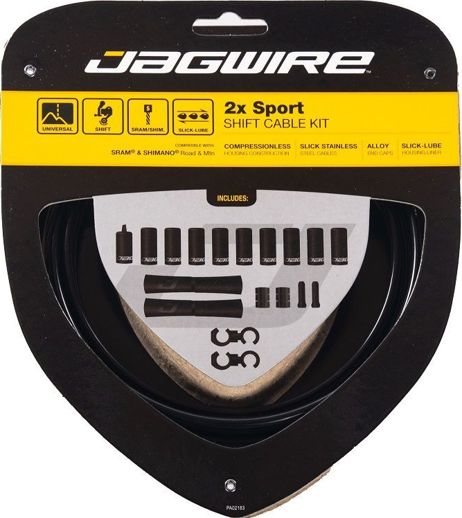 Jagwire zestaw przerzutkowy Sport 2x Shift czarny