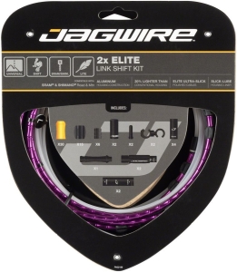 Jagwire zestaw przerzutkowy Road Elite Link 2x Shift fioletowy