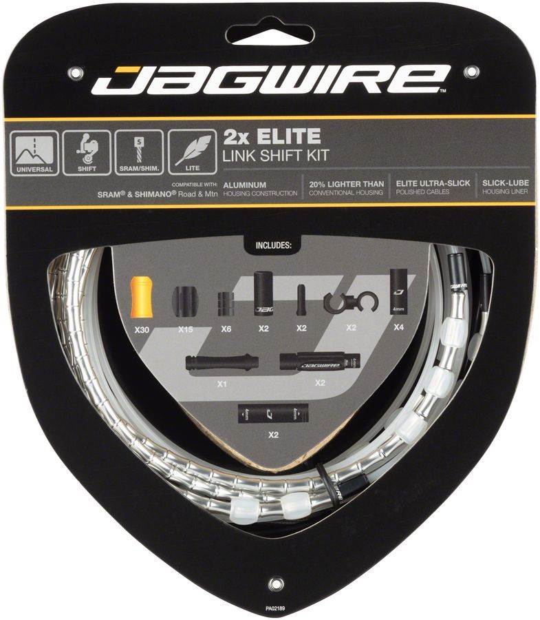 Jagwire zestaw przerzutkowy Road Elite Link 2x Shift srebrny