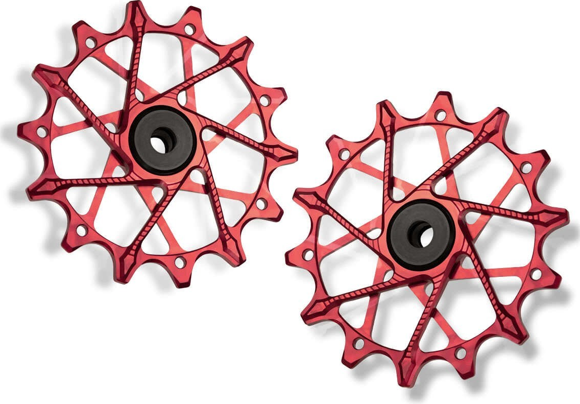 Garbaruk kółka tylnej przerzutki Shimano 12 rz 14T+14T czerwone