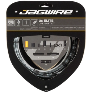 Jagwire zestaw przerzutkowy Road Elite Link 2x Shift szary