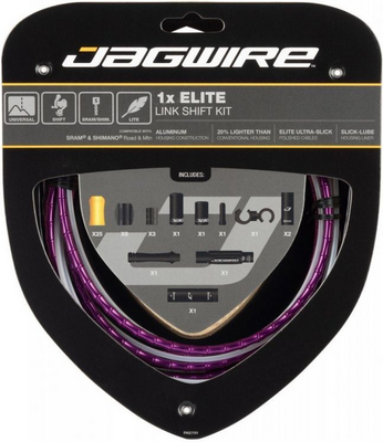 Jagwire zestaw przerzutkowy Road Elite Link 1x Shift fioletowy