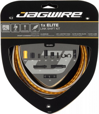 Jagwire zestaw przerzutkowy Road Elite Link 1x Shift złoty