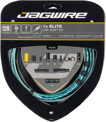 Jagwire zestaw przerzutkowy Road Elite Link 1x Shift celeste