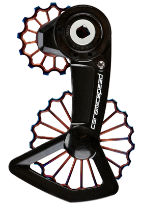 CeramicSpeed wózek OSPW 3D SRAM Red/Force AXS XPLR Hollow Ti Oil Slick PVD