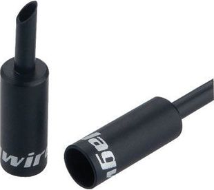 Jagwire końcówka pancerza przerzutki z noskiem czarna 4mm/1szt