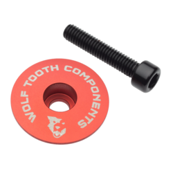 Wolf Tooth Components kapsel sterów Ultralight Cap 0mm + śruba czerwony