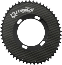 ROTOR Q-Rings 50T 110BCD ブラック Rotor koronka QARBON Q-Ring Aero 4x110BCD zewnętrzna 53T